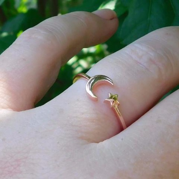 You are My Moon & Stars Rose Gold Vermeil Ring - Picture 2 of 3